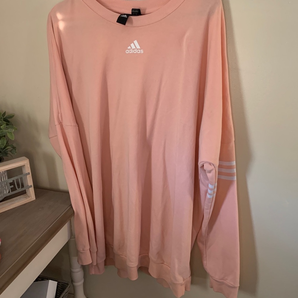 Salmon pink oversized Adidas tunic